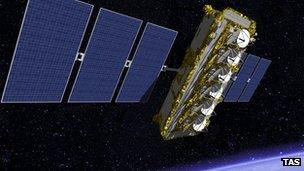 Artist's impression of an O3b satellite