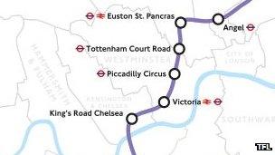 Both options for the Crossrail 2 route run from Angel to King's Road Chelsea