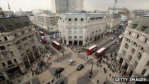 Oxford Circus from above