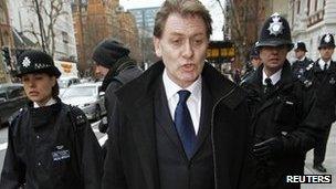 Eric Joyce on his way to the magistrates court in London