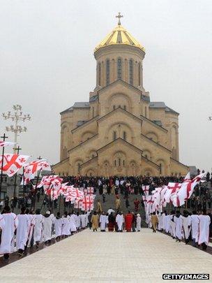 Tbilisi's Sameba cathedral was built at considerable expense after Georgia gained independence in 1991
