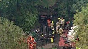 Rescue workers at the mine