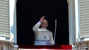 Pope waving to crowds on St Peter's Square - 30 June