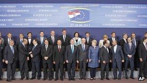 EU leaders in Brussels last month