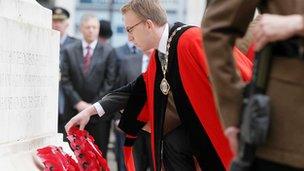 Stalford lays wreath