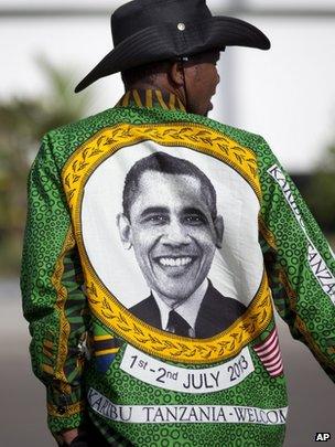 A member of the brass band who welcomed US President Barack Obama to Tanzania - 1 July 2013