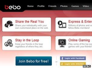 Bebo homepage