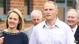 Sgt Danny Nightingale with his wife Sally and father Humphrey (back right)