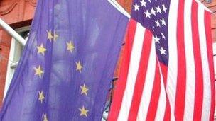 EU and US flags