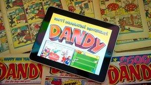 Print and tablet edition of The Dandy