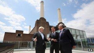 From left: Boris Johnson, David Cameron and Najib Razak