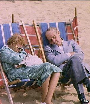 Couple snoozing in deckchairs (Image: BBC)