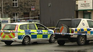 police cars at Bala