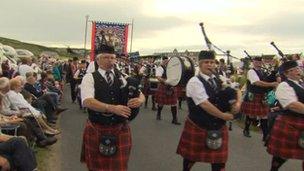 Band playing at parade in Rossnowlagh