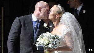 Zara Phillips and her new husband Mike Tindall