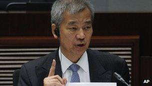 Timothy Tong, former head of Hong Kong's Independent Commission Against Corruption (ICAC), answers questions at a Legislative Council hearing, 18 May 2013