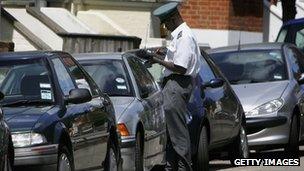 Traffic warden in London