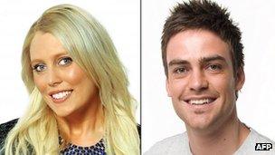 Australian radio station 2Day FM presenter Mel Greig (left) and Michael Christian (right)