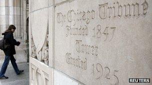 Chicago Tribune building entrance