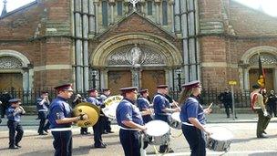 Band outside St Patrick's Church