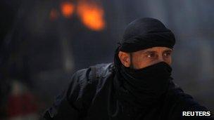 Al-Nusra Front fighter in Raqqa province, east Syria, on 12 May 2013