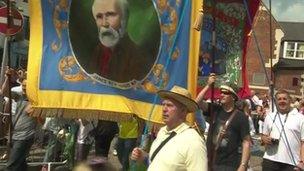 Procession before Durham Miners' Gala