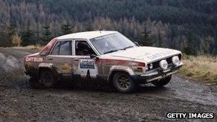 Datsun car in rally race