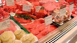 Supermarket meat counter