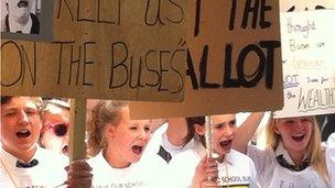 A protest outside Oxfordshire County Council