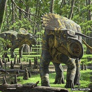 Artist's impression of Nasutoceratops titusi