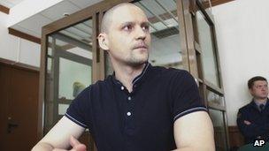 Sergei Udaltsov appeared in court in May 2013