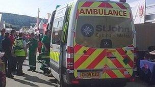 A St John Wales ambulance at the Royal Welsh Show in 2012