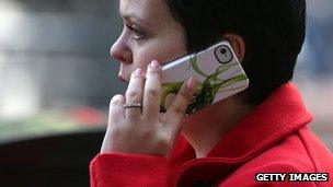 Woman on mobile phone