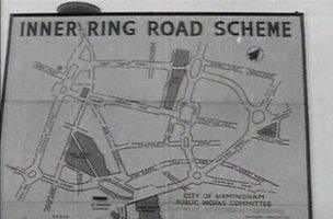 Sign showing the plans for the inner ring road