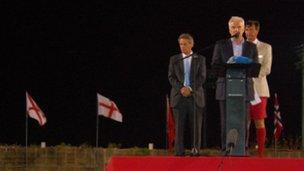 Phil Austin at the closing ceremony