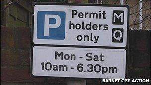 Controlled parking zone