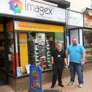 Paul Crockett and Robert Peckham outside the store they reopened as a photography business in Bicester