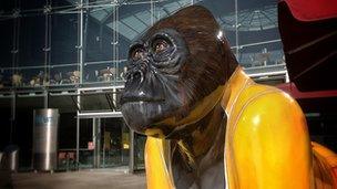 Freddie Radio Go Go Gorilla after being repainted