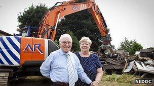 Resident Dennis Green with councillor Betty Hill,