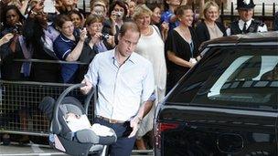 Prince William puts the royal baby into the car