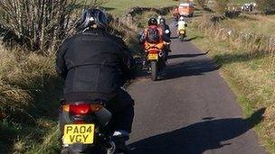 Protest riders in the Peak District