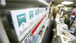 Menthol cigarettes on a shop shelf, file picture