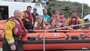 Seven people rescued near Rock thank the RNLI. Pic: RNLI