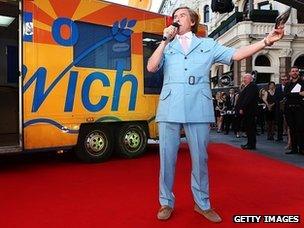 Steve Coogan as Alan Partridge in Leicester Square