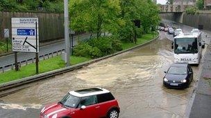 Flooding on Central Motorway