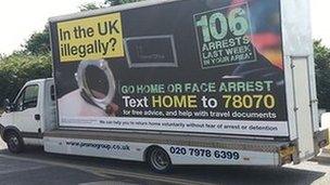 Illegal immigrant advert van