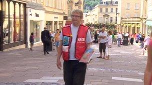 Ian Duff Big Issue seller Bath