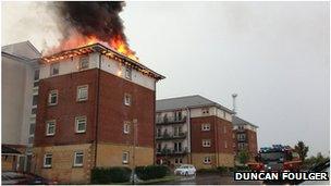 Fire at a block of flats