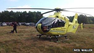 Air ambulance at Heath Plantation