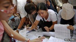 People search for their names on the electoral register